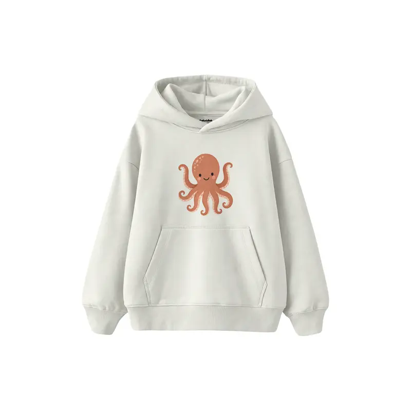 Octopus Waving Two Arms Çocuk Hoodie