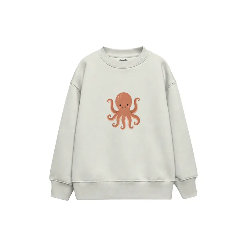 Octopus Waving Two Arms Çocuk Sweatshirt