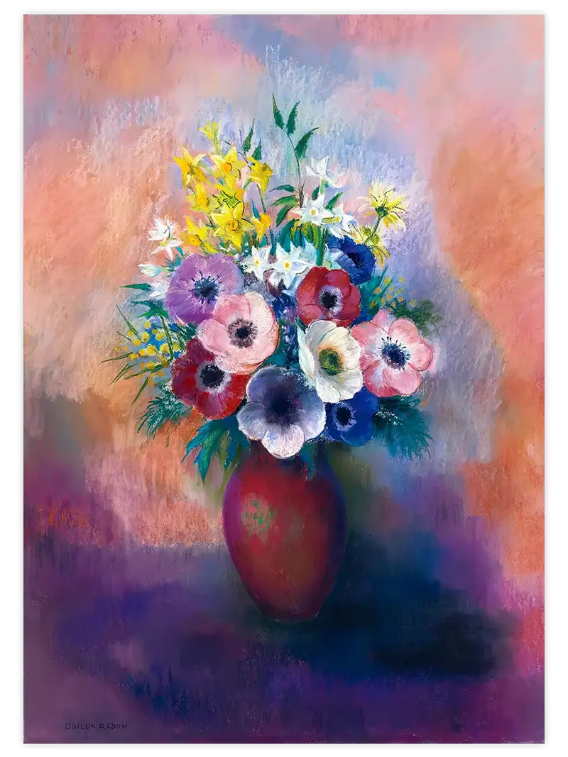 Odilon Redon Anemon Çiçekleri - Art Print