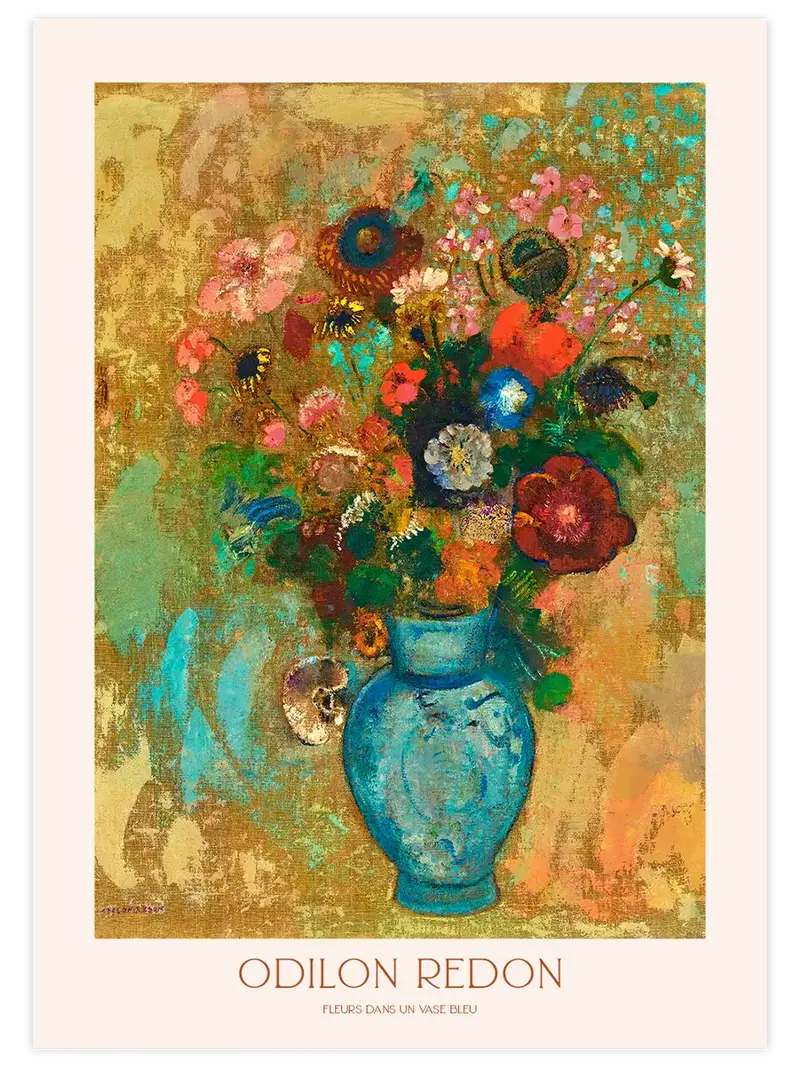 Odilon Redon Fleurs dans un Vase Bleu - Art Print