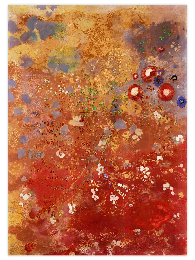 Odilon Redon Red Panel - Art Print
