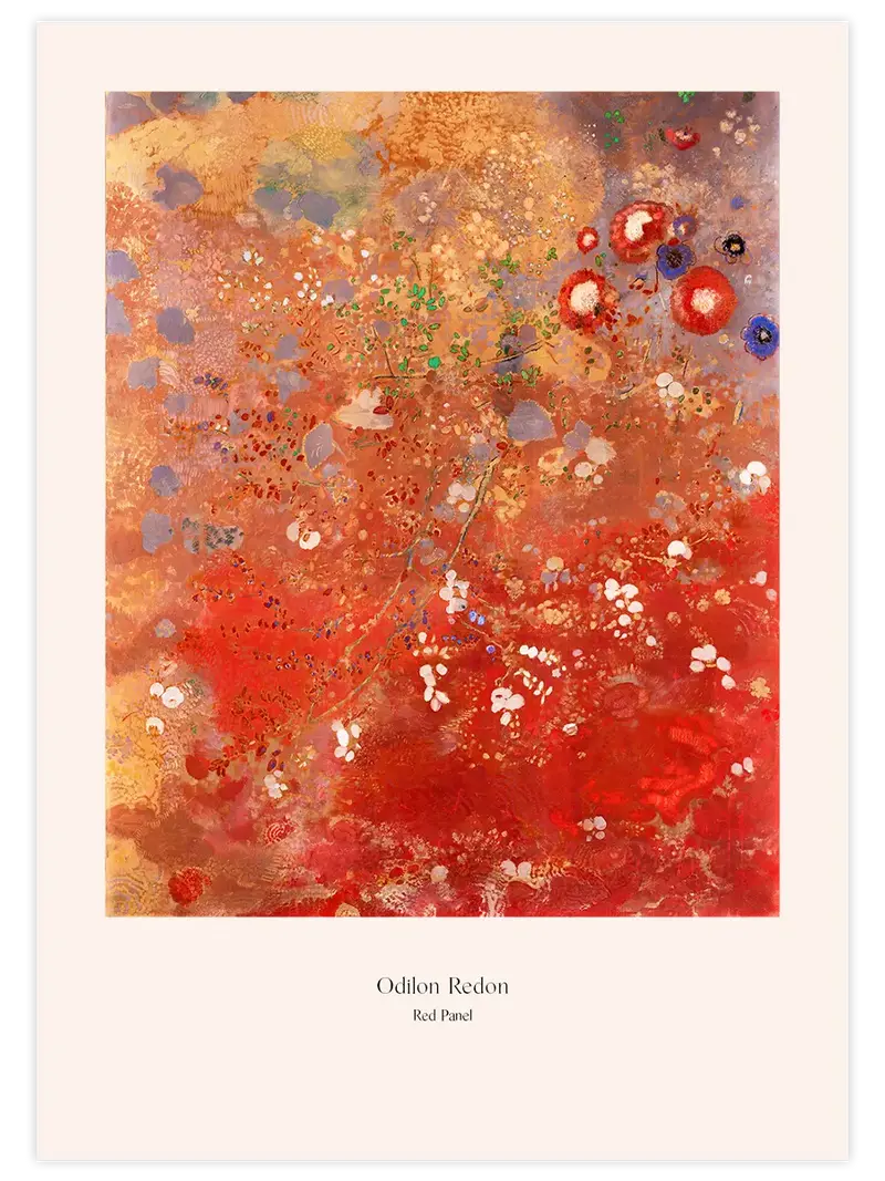 Odilon Redon Red Panel - Art Print