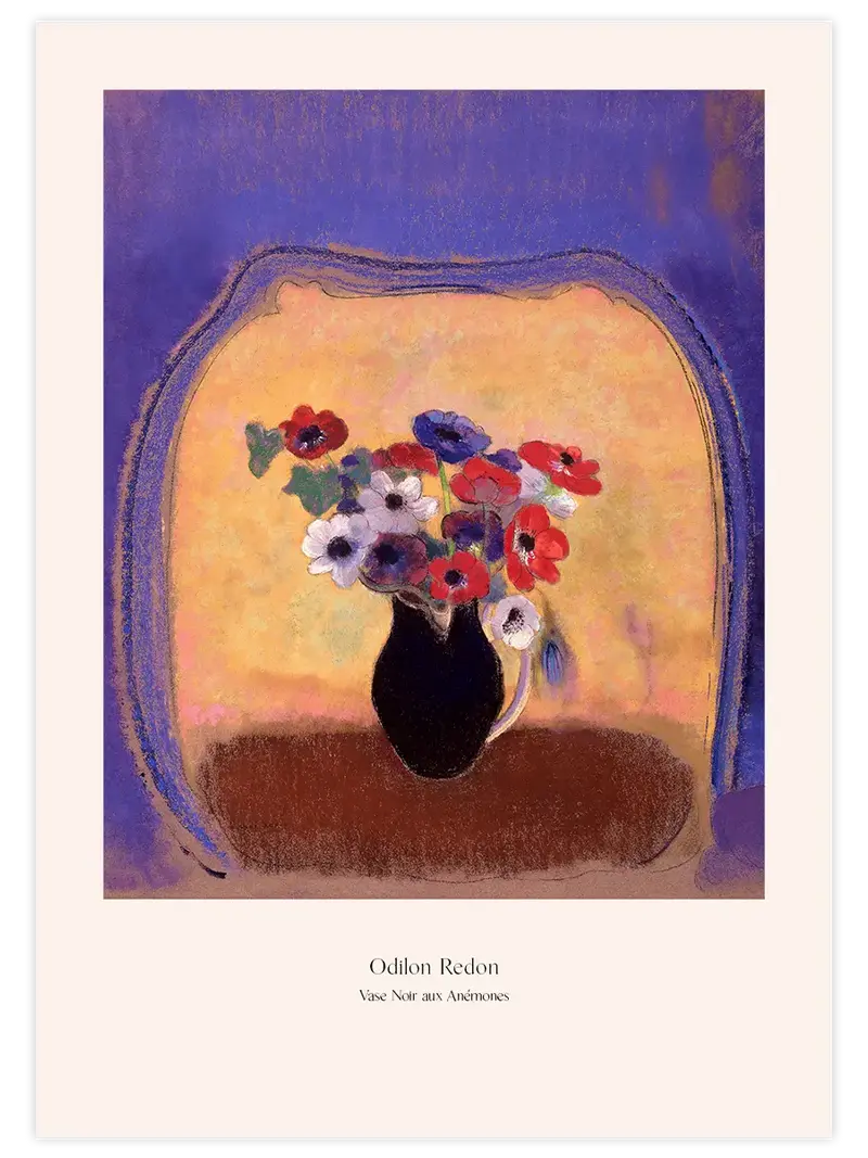 Odilon Redon Vase Noir aux Anémones - Art Print
