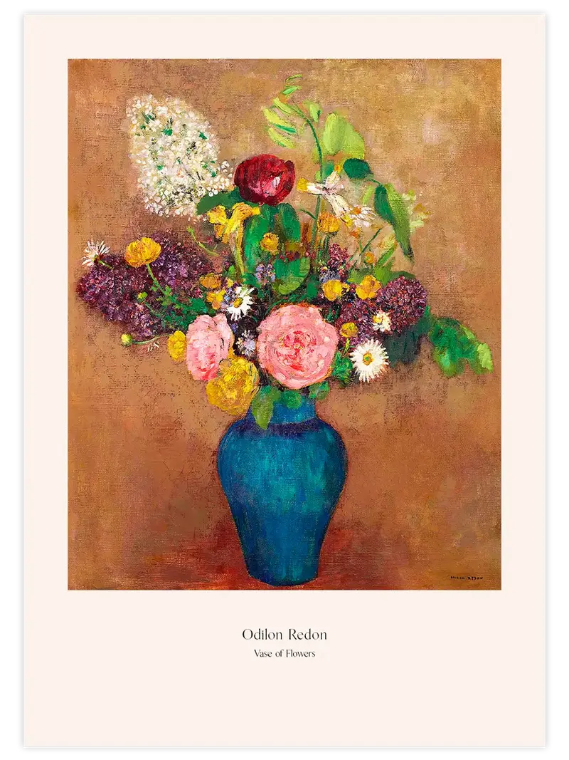 Odilon Redon Vazodaki Çiçekler - Art Print