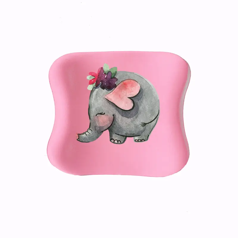 Officekup Çocuk-Genç Visco Bel Destek Yastığı- Elephant BEE Pembe