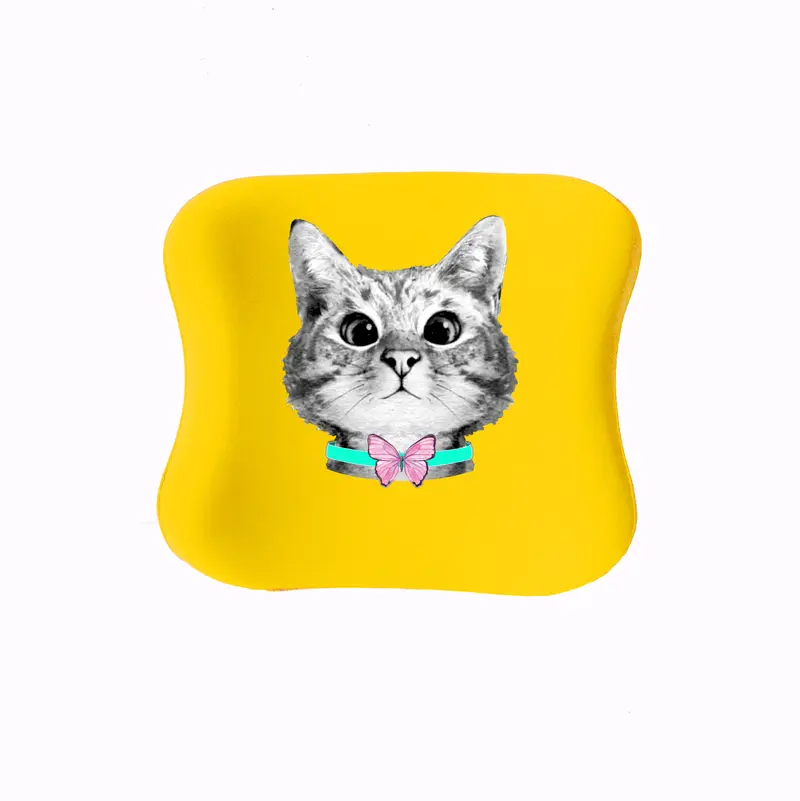 Officekup Çocuk-Genç Visco Bel Destek Yastığı- Kedi Sarı