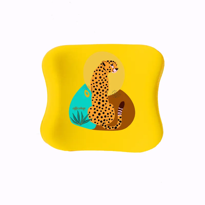 Officekup Çocuk-Genç Visco Bel Destek Yastığı- Leopar Sarı