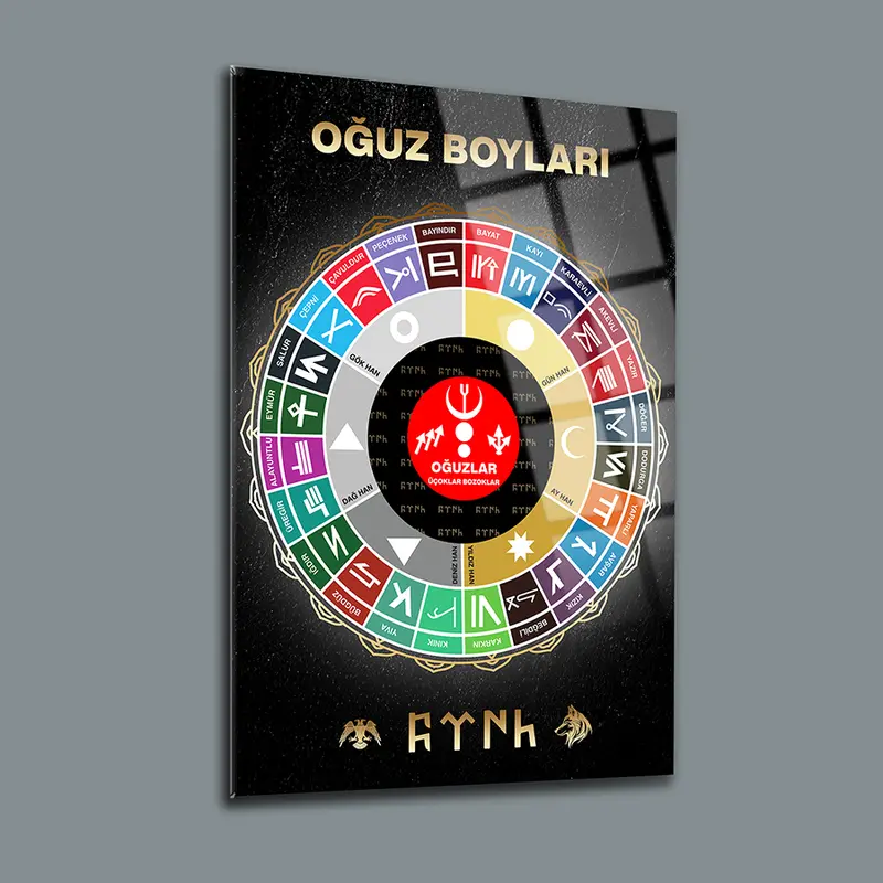 Oğuz Boyları Cam Tablo