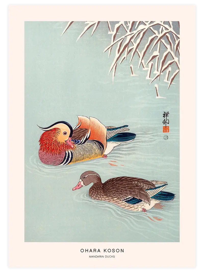 Ohara Koson Mandarin Ducks - Art Print