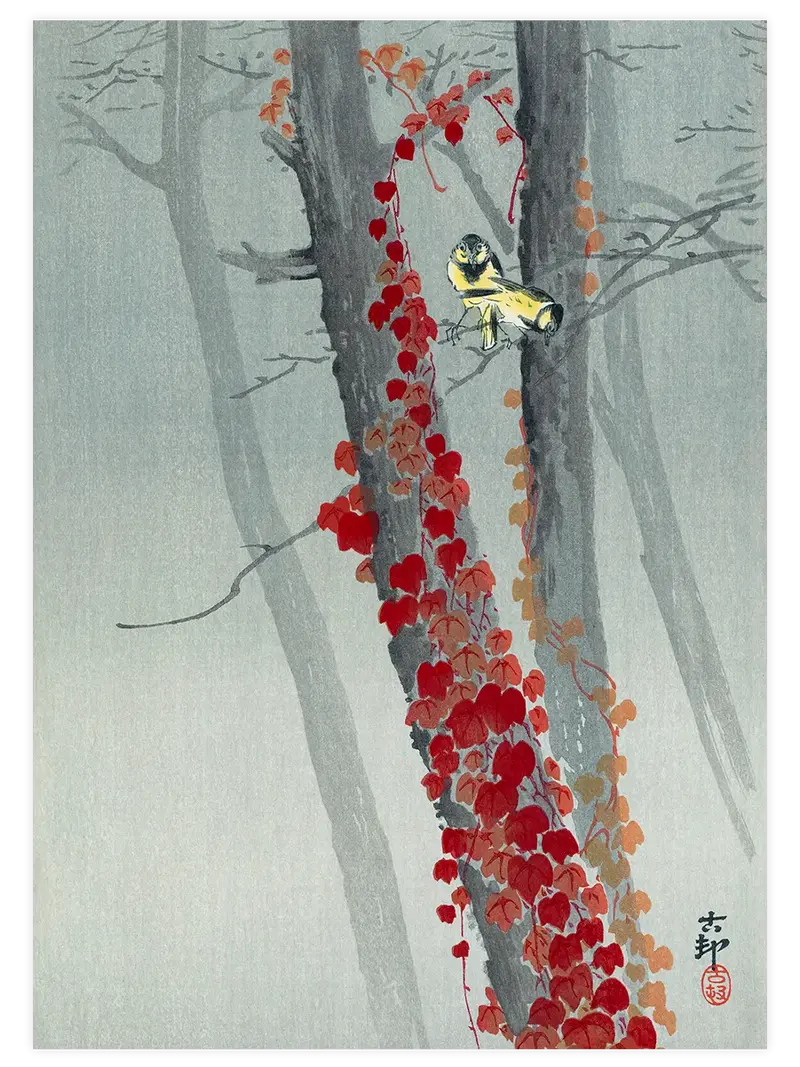 Ohara Koson Red Ivy - Art Print