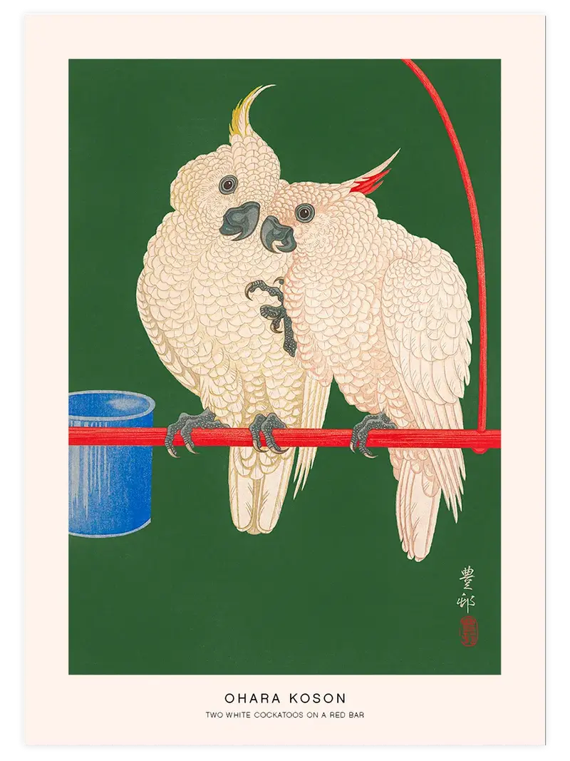 Ohara Koson Two White Cockatoos - Art Print