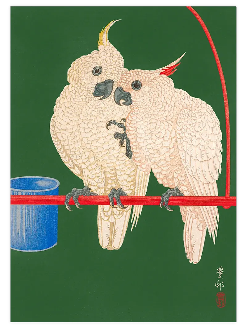 Ohara Koson Two White Cockatoos - Art Print