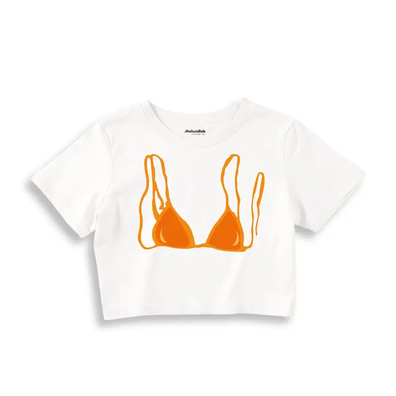 Orange Bikini Crop Tişört