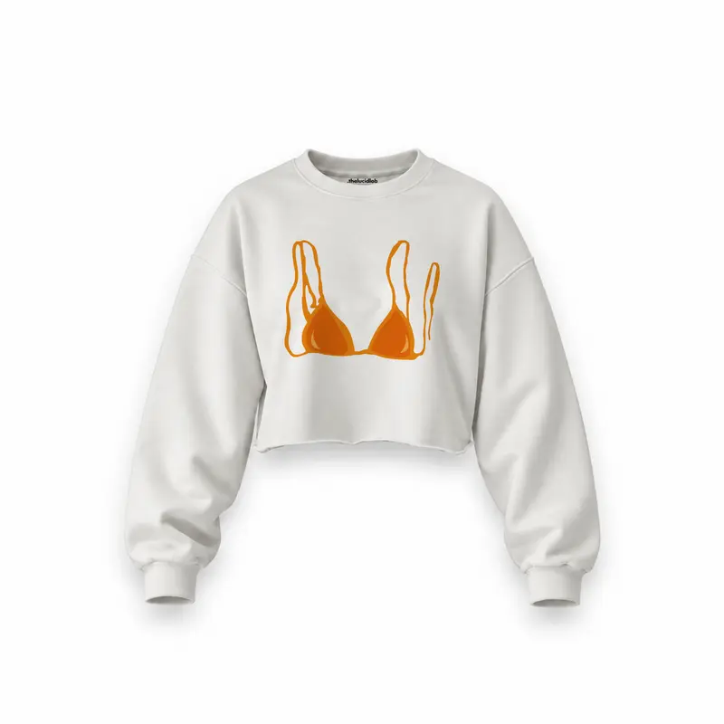 Orange Bikini Oversize Crop Sweatshirt