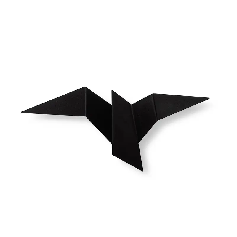 Origami Kuş Büyük Boy LED Aplik - Siyah