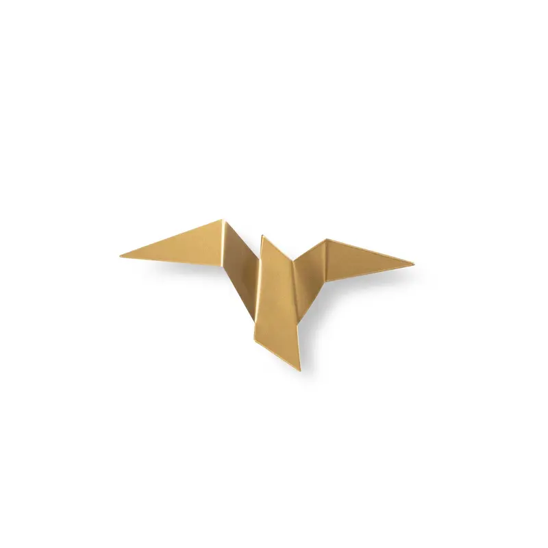 Origami Kuş Küçük Boy LED Aplik - Altın