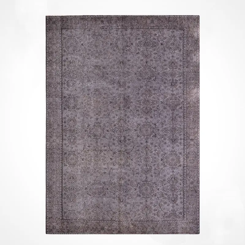 Orijinal Vintage Gri Kök Boya Yün El Dokuma Halı 170x271 4.61 Metrekare - 6x9 ft