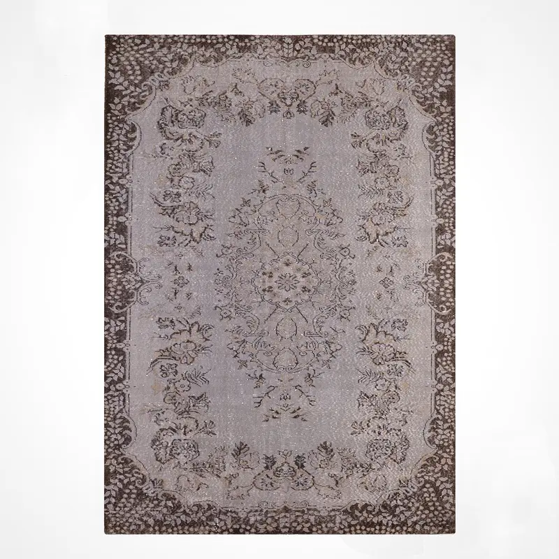 Orijinal Vintage Gri Kök Boya Yün El Dokuma Halı 172x300 5.16 Metrekare - 7x10 ft