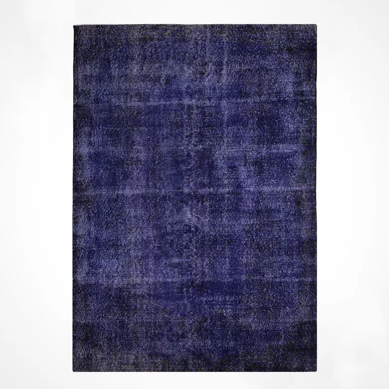 Orijinal Vintage Lacivert Kök Boya Yün El Dokuma Halı 170x300 5.10 Metrekare - 6x8 ft