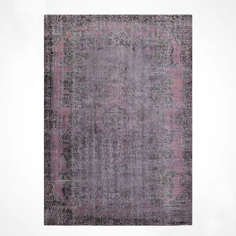 Orijinal Vintage Mor Gri Kök Boya Yün El Dokuma Halı 179x283 5.07 Metrekare - 6x8 ft