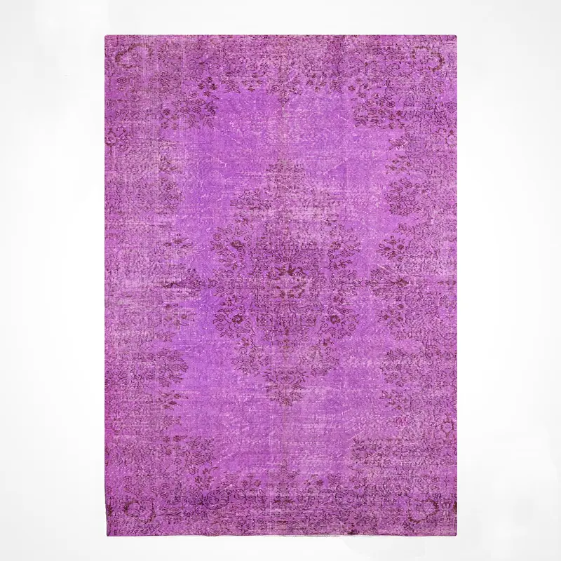 Orijinal Vintage Mor Kök Boya Yün El Dokuma Halı 168x284 4.77 Metrekare - 6x8 ft