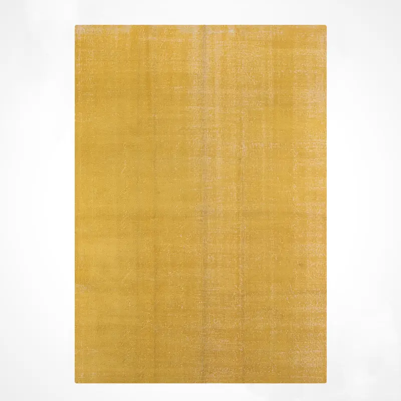 Orijinal Vintage Sarı Kök Boya Yün El Dokuma Halı 201x304 6.11 Metrekare - 7x10 ft