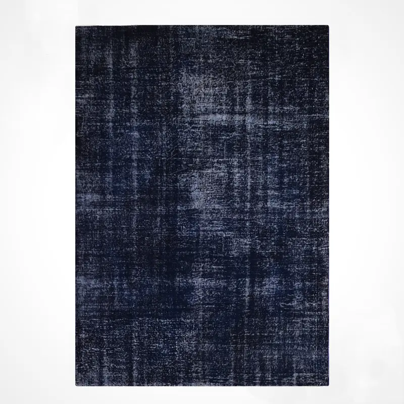 Orijinal Vintage Siyah Kök Boya Yün El Dokuma Halı 202x282 5.70 Metrekare - 7x10 ft
