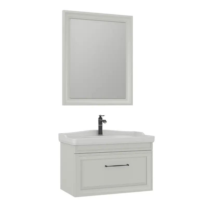 Orka Design 85 cm Banyo Dolabı Takımı | Mat Kaşmir