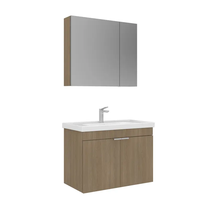 Orka Desna 80 cm Banyo Dolabı Takımı | Ayna Dolaplı | Budva