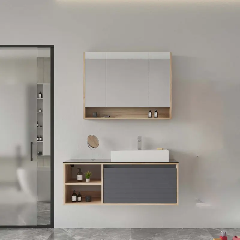 Orka Prato 120 cm Banyo Dolabı Takımı | Legnano Antrasit