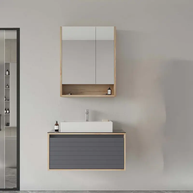 Orka Prato 80 cm Banyo Dolabı Takımı | Legnano Antrasit