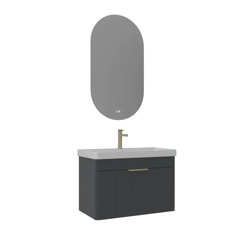 Orka Procida 80 cm Banyo Dolabı Takımı | Mat Antrasit