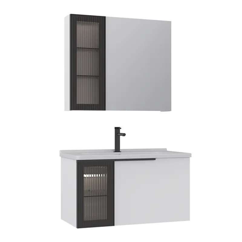 Orka Pure 80 cm Banyo Dolabı Takımı | Mat Beyaz