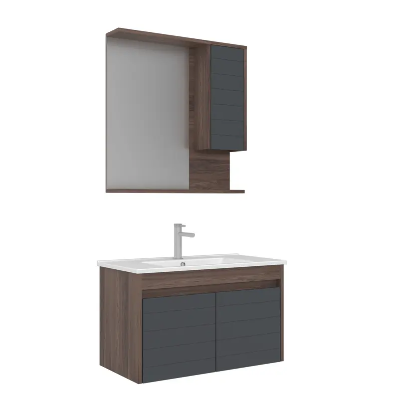 Orka Serra 85 cm Banyo Dolabı Takımı | Navaro Antrasit