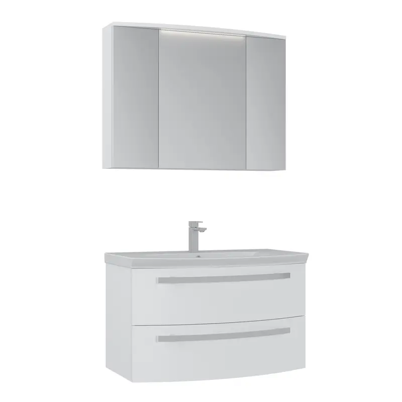 Orka Urla 90 cm Banyo Dolabı Takımı | Parlak Beyaz