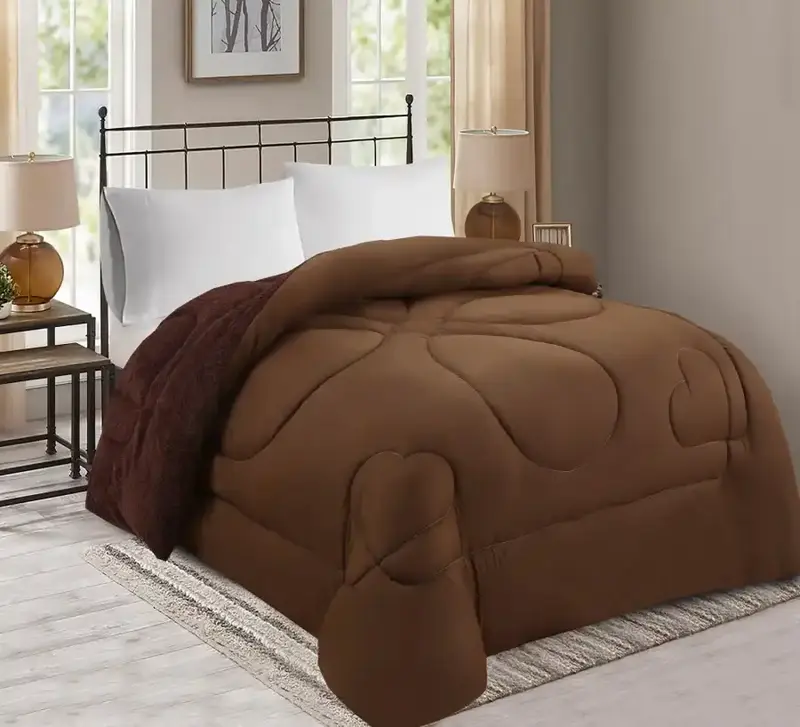 Orkide Welsoft Comforter Çift Kişilik Yorgan Kahve