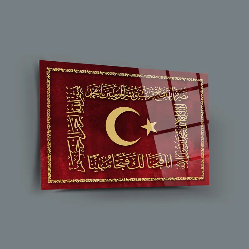 Osmanlı Sancağı - Hilafet Sancağı Cam Tablo