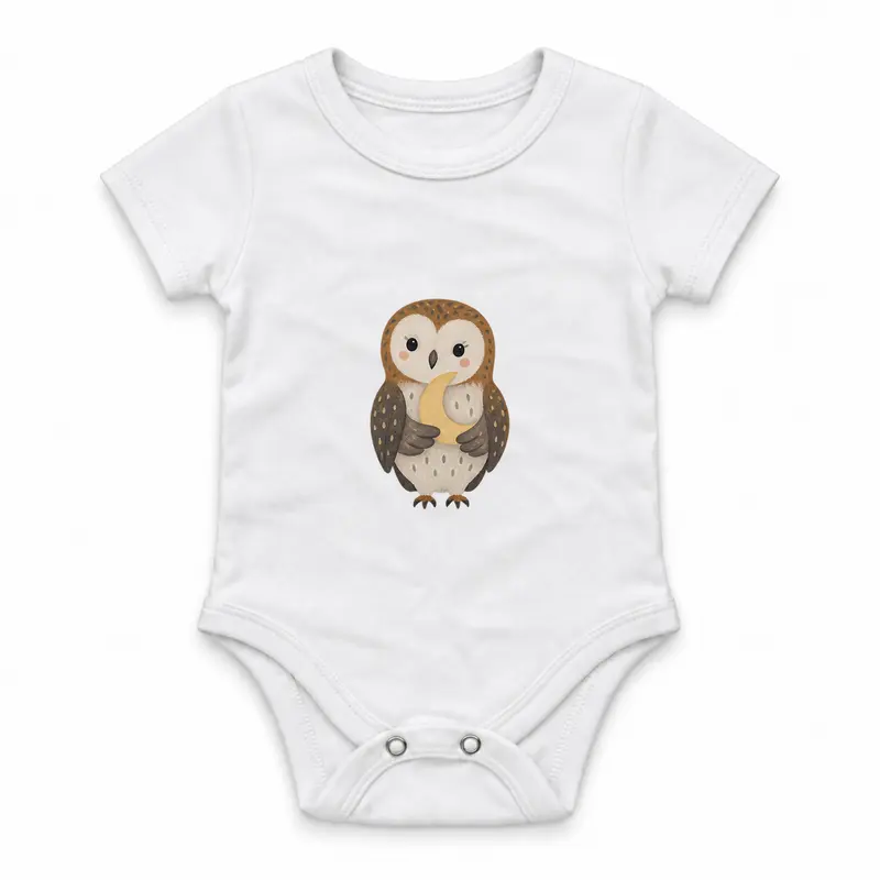 Owl Holding a Small Moon Çıtçıtlı Body