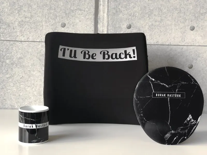 Özel Tasarım Visco Yastık Mouse pad Kupa 3'lü Set- Kupa ve Mousepad İsimli
