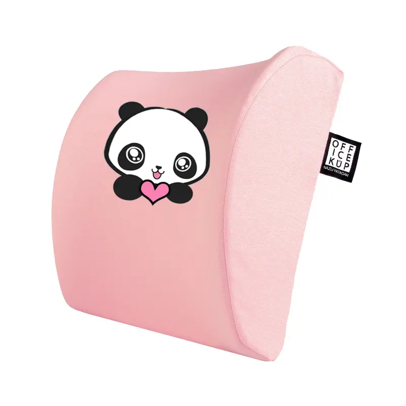 Panda Cepli Bel Destek Yastığı KILIFI - Pembe (Süngersiz)