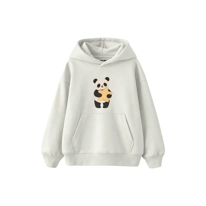 Panda Hugging a Star Pillow Çocuk Hoodie
