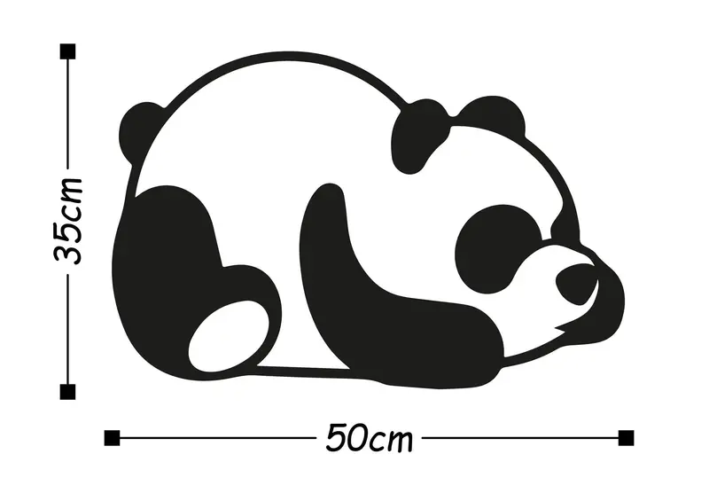 Panda Modern Metal Duvar Panosu - Siyah