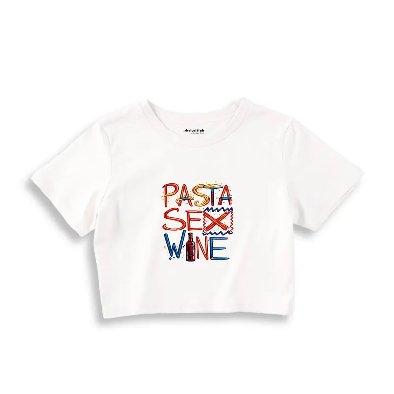Pasta Sex Wine Crop Tişört