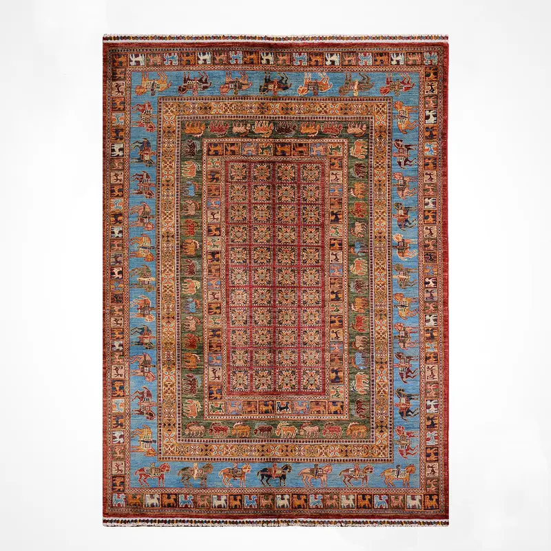 Pazırık Orijinal El Dokuması Multi Kök Boya Yün Halı 175x240 4.20 Metrekare - 5x8 ft