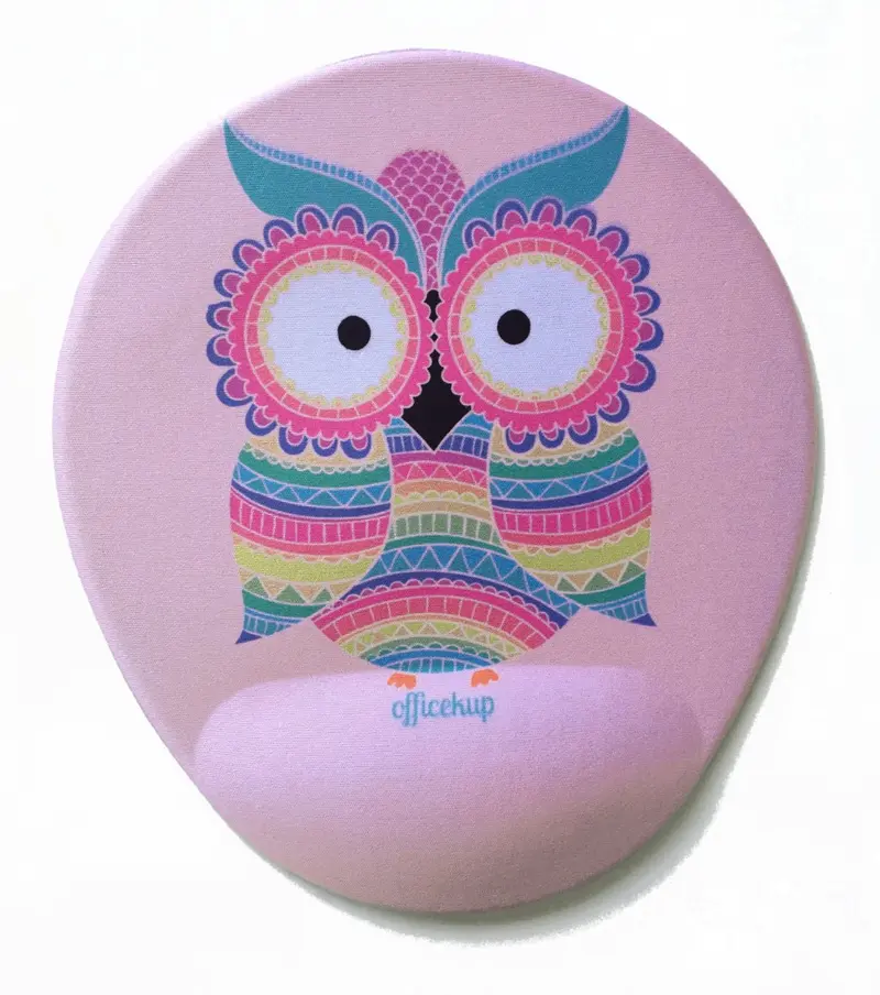 Pembe Baykuş Bilek Destekli Mouse pad