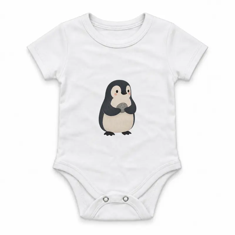 Penguin Carrying a Pebble Çıtçıtlı Body