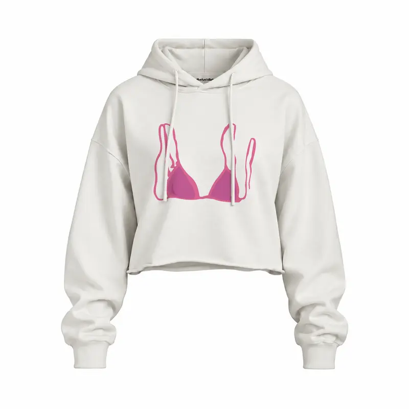 Pink Bikini Oversize Crop Hoodie