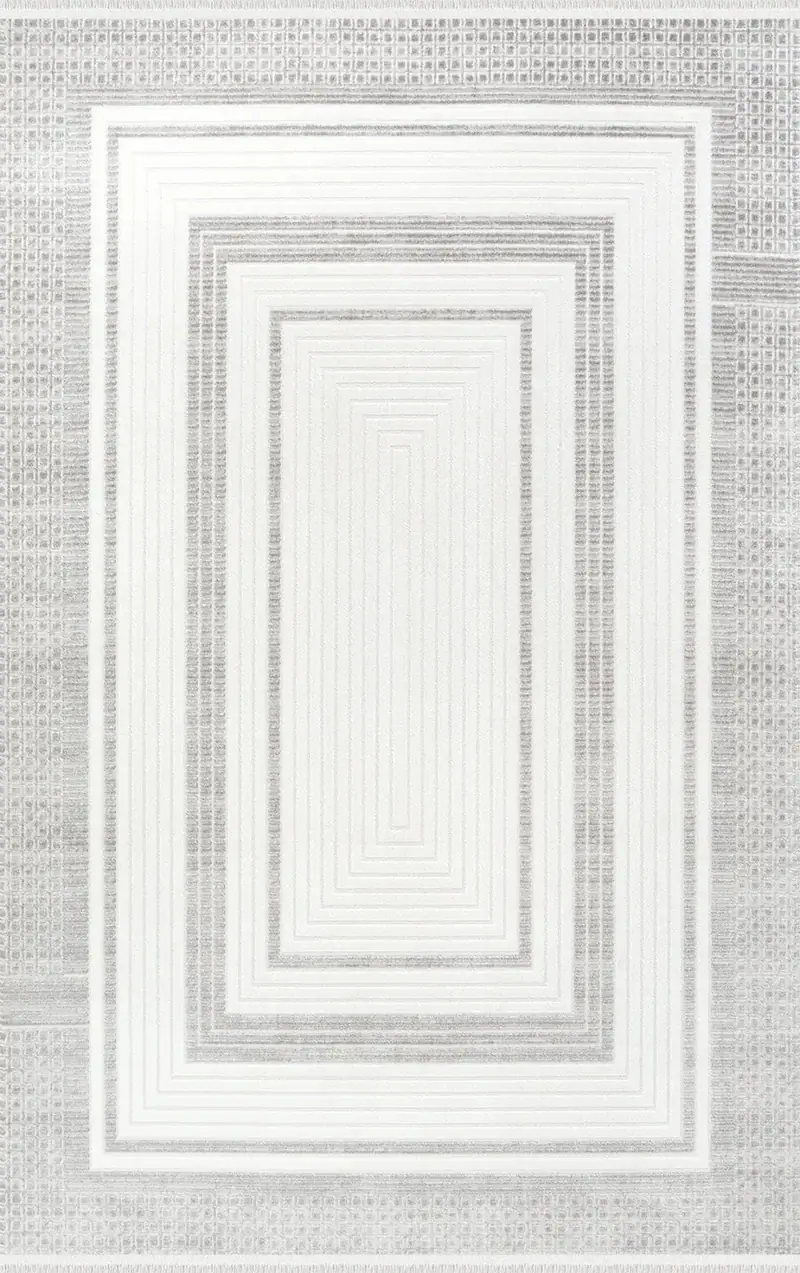 Polo 74779-95 Akrilik Modern Krem Halı – Lazer Kesim, Saçaklı, Dokuma Taban