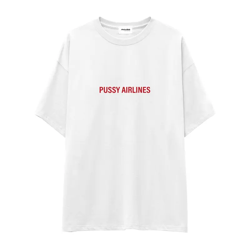 Pussy Airlines Oversize Tişört