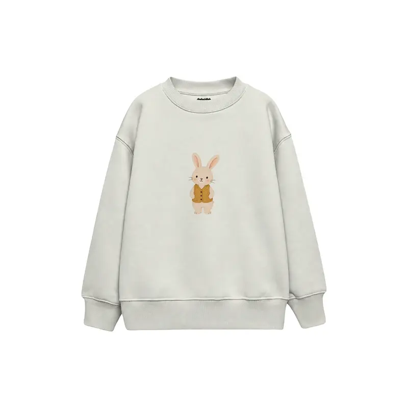 Rabbit in a Mustard Knitted Vest Çocuk Sweatshirt